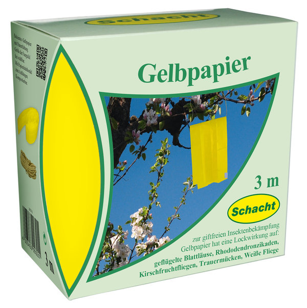 Gelbpapier, beleimt, 3m (Schutz vor Insektenbefall)