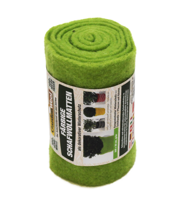 2x Winterschutzmatte aus Schafwolle, 200 x 20 x 0,3 cm, 300 g/m², grün